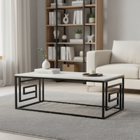 Ensemble de tables basses modernes en bois de luxe pour un salon élégant