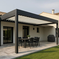 Pergola en aluminium à lames orientables sur mesure avec manivelle manuelle, pergola de jardin, option de mise à niveau motorisée pour grand jardin