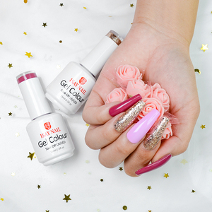 Ventas directas de fábrica 15ml Durable Larga duración Francés DIY No tóxico UV/LED Cure <span class=keywords><strong>Rosa</strong></span> Rojo Verde <span class=keywords><strong>Pastel</strong></span> Ice Nova Glitter Gel Nail - Product Image 4