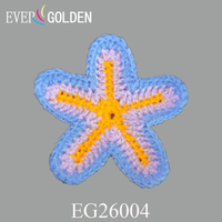 EG26004 9X9CM Étoiles de mer au crochet faites à la main, patchs en dentelle à coudre pour chapeaux de bébé et accessoires vestimentaires, en feutre non tissé