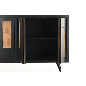 Buffet en rotin mangue 160x40x90 noir - Product Image 3
