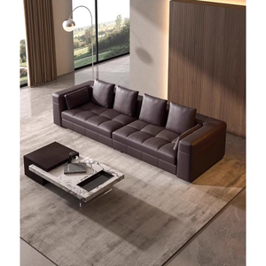 Divano in Pelle per Soggiorno a Tre Posti, Set Divano Moderno Nero per Soggiorno, Vendita all'Ingrosso - Product Image 4