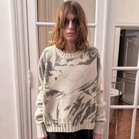 Suéter Unisex de Invierno de Manga Larga con Estampado de Estatuas Vintage, Tejido de Lana, Corte Ancho y Corto, para Hombre