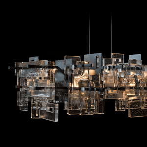 Lampu Gantung LED Linear Kaca Tebal Transparan Modern Elegan Amerika untuk Ruang Tamu Meja Makan Pulau Dapur - Product Image 5