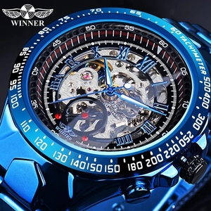 Người chiến thắng 8067 chính xác Vàng Mens cơ khí đồng hồ sáng tạo sản phẩm thép ban nhạc nước bằng chứng tự động Bộ xương kinh doanh đồng hồ giá - Product Image 6