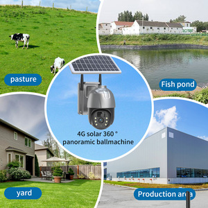 กล้องวงจรปิดพลังงานแสงอาทิตย์ 4G มุมมอง 360 องศา กันน้ำสำหรับใช้งานกลางแจ้ง พร้อมระบบมองเห็นในเวลากลางคืน เหมาะสำหรับฟาร์มปศุสัตว์ บ่อปลา และพื้นที่ผลิต - Product Image 1