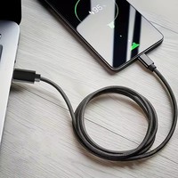 Kabel USB Tipe C pengisian daya cepat, kabel USB Tipe C, kabel kepang nilon Tipe C ke PVC tipe C, harga murah