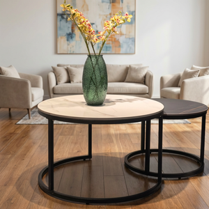 Tavolino da Caffè Moderno Quadrato in Marmo Convertibile con Struttura in Metallo, Altezza Regolabile, Arredamento Personalizzabile per Soggiorno - Product Image 2