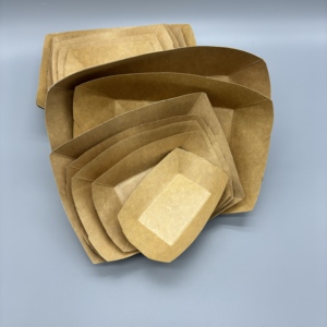 Barquette jetable en papier kraft, étanche, anti-graisse, en forme de bateau, pour frites, salades, biscuits, à emporter - Product Image 5