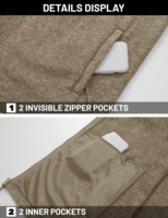 Blousons molletonnés pour hommes, blouson léger à fermeture éclair complète pour l'hiver, manteaux chauds et décontractés avec poches, veste pour hommes, vente en gros