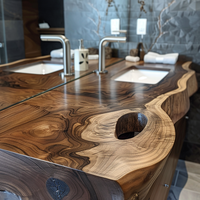 Dessus de vanité solides en bois de noyer sud-américain Comptoirs et dessus de table sur mesure