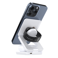 Chargeur sans fil multifonctionnel pour bureau, pliable, 3 en 1, support de chargeur sans fil magnétique pour iPhone et Apple Watch