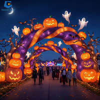 Komplettlösung für Festivalbeleuchtung: Halloween-Spinnentunnel-Laterne für Themenparks und Zoos als Nachtattraktion