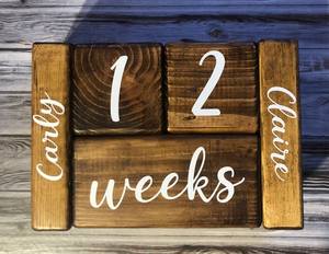 Blocs d'âge pour bébé Nouveau-né Photographie Prop Baby Milestone Bloc en bois - Product Image 3