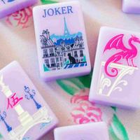 160 ensembles de Mahjong américain parisien en acrylique violet monocouche, Cadeaux de Noël, Jeux de voyage d'intérieur pour amis