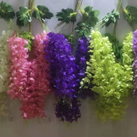 2024 nouvelle fleur de glycine artificielle en vrac décorations de mariage florales artificielles suspendues 3 branches glycine