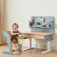 Bureau d'étude ergonomique en bois pour enfants, réglable en hauteur, multifonctionnel, pour la lecture et l'écriture, uniquement pour les entreprises B2B.