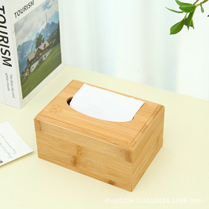 Caja de pañuelos de madera de color natural para el hogar, sala de estar, diseño de madera maciza. - Product Image 5