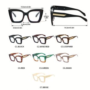 Lunettes de vue anti-lumière bleue surdimensionnées tendance 2025 avec logo personnalisé, montures carrées colorées de grande taille pour femmes - Product Image 6