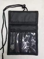 Tempat paspor dengan tali leher, logo cetak kustom bahan poliester nilon untuk paspor dengan tali Lanyard kecil