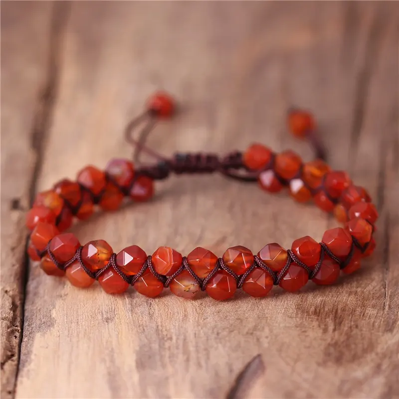 YueTong haut de gamme pierre naturelle oeil de tigre perle tressé Bracelets Boho pierres précieuses macramé Bracelet pour les amoureux bijoux réglables