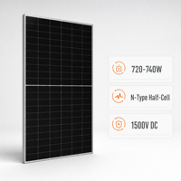 Panneau solaire Tongwei TNC2.0 N Type demi-cellule bifacial double vitrage 720W-740W haute efficacité 23,8% 132 demi-cellules système 1500V CC