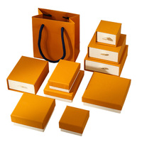Cajón de joyería caja de juego de joyas de color bronce con paquete de joyería de dos partes con papel especial