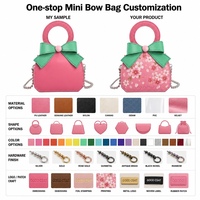 Sac Mini Demi-Lune en PU pour l'exportation en gros avec Nœud Contrastant, Poignée Ronde et Chaîne à Billes Argentée pour Tenues Quotidiennes et Soirées Féminines
