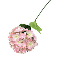 Bunga Hydrangea Sutra Buatan Tangan Realistis Grosir, Tangkai Tunggal, untuk Rumah, Pernikahan, Thanksgiving, Hari Valentine