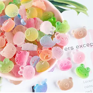 Kawaii Gummy Gấu Móng Tay Nghệ Thuật Quyến Rũ Mềm Kẹo Nhựa Pig Động Vật Móng Tay Trang Trí Kết Hợp Màu Sắc Cho Móng Tay Nghệ Thuật Cabochons DIY Handmade