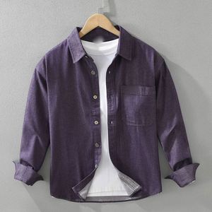 Camisa Casual Japonesa de Manga Larga de Mezclilla para Hombre, Estilo Holgado - Product Image 1