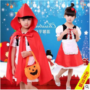 Costume de petit chaperon rouge pour enfants, robe de princesse rouge pour filles, costume de fête d'Halloween - Product Image 5