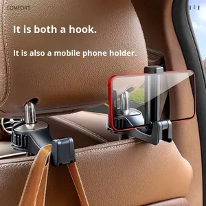 <strong>Car</strong> Interior ABS Seat Headrest <strong>Hook</strong> Hanger Bar Rear Row Storage Phone Holder Creative Multifunctional Hidden <strong>Car</strong> <strong>Hook</strong> - Product Image 4