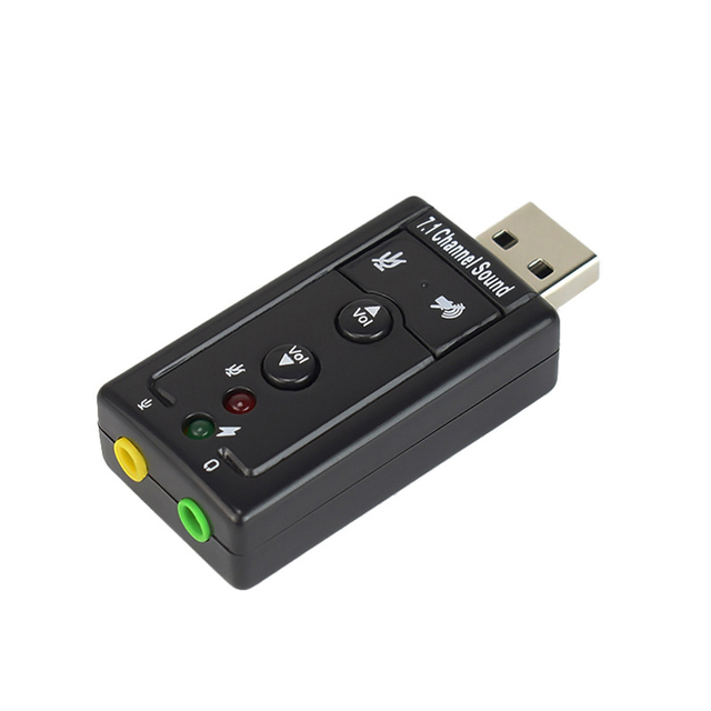 Hot Sale Usb External Sound Card  Adapter 7.1 Usb2.0 to 3.5mm 3d Sound Card with Cm108 Chipset Headphone Audio Adapter