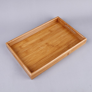 Plateau à thé en bambou, style chinois moderne, avec deux poignées, pour la maison, l'hôtel et les restaurants - Product Image 4