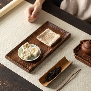 Table à thé rétro en bois de noyer, plateau de service à thé sec, petit plateau à thé en bois massif, théière, collations pour le thé, plateau en bois, service à thé Kung Fu - Product Image 4