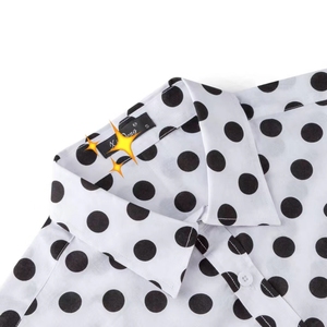 Nuova maglia a pois da uomo a maniche lunghe, camicia da uomo interamente in cotone oversize - Product Image 4