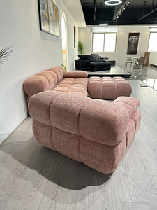 Módulo de Sofá Independiente Tipo Otomana, Agradable al Tacto, Color Rosa Polvoriento, Terciopelo Nube Comprimido, Sofá en Forma de L, Moderno, para Villa, Escuela, Oficina, Trabajo - Product Image 5
