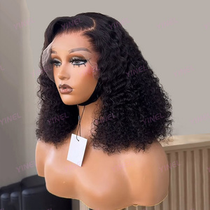 Parrucca Bob Corta Trasparente HD all'ingrosso per <span class=keywords><strong>Donna</strong></span>, con Capelli Umani Vergini Remy Indiani, Doppia Trama e Baby Hair - Product Image 3