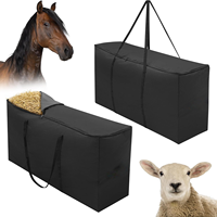 Sac de stockage pour balles de foin, extra large, sac à foin pour chevaux, résistant, pour chevaux, chèvres, conteneur de stockage, fournitures d'alimentation pour remorque à foin