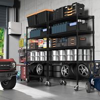 Étagères de rangement métalliques à 6 niveaux légèrement robustes, réglables et sur roulettes, pour salle de bain, garage et outils