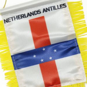 Custom Logo Hanging Netherlands Antilles Pennant <b>Flag</b> Digital Printed for Car Rearview Mirror and Home Decoration - Product Image 3