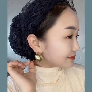 หมวกผ้าคลุมศีรษะมุสลิมแบบทอประดับเลื่อมสองสีสไตล์ไนจีเรียรุ่นล่าสุดของ YASEEN สำหรับผู้หญิง ระบายอากาศได้ดี เหมาะสำหรับทุกฤดูกาล - Product Image 3