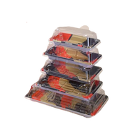 Boîte d'emballage en plastique PET PVC recyclé sur mesure OEM/ODM, conteneur à sushi jetable, plateau rectangulaire transparent