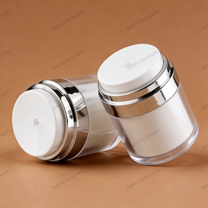 IN STOCK Low MOQ 15ml 30ml 50ml 100ml Luxury Fancy Silver Gold Cosmetic Skincare Acrylic <strong>Airless</strong> <strong>Pump</strong> Cream <strong>Jar</strong> 30ml 50ml - Product Image 2