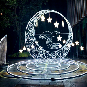 Lumière LED en forme de croissant de lune pour la décoration paysagère des fêtes de Noël et du Ramadan - Product Image 1