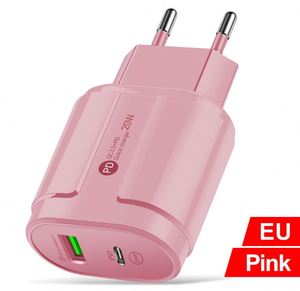 Multi-color Customized PD12W 2.4A Cell Phone Charger Head Type-<b>c</b> <b>Adapter</b> PD+<b>USB</b> Charging - Product Image 1