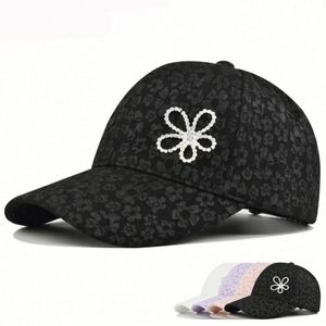 Nouveautés : Casquettes de sport tendance pour femmes, casquette de baseball personnalisée, casquette de baseball en maille avec dentelle florale et strass - Product Image 2