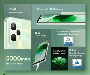 Realme <span class=keywords><strong>C35</strong></span> Smartphone Octa Core 6.58 "FHD 50MP AI Triple caméra 18W 5000mAh Téléphones mobiles Téléphones mobiles Realme <span class=keywords><strong>C35</strong></span> - Product Image 6