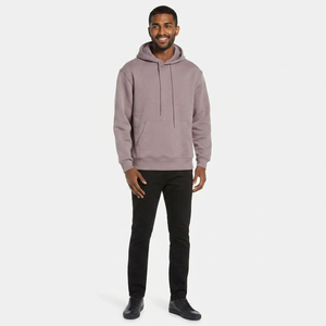 Sweat à capuche zippé en molleton de coton/élasthanne imprimé en relief et brodé sur mesure de haute qualité pour homme, coupe classique, hiver - Product Image 1
